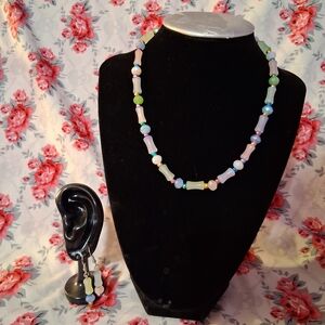 Colorful Handcrafted Beaded Necklace and Earring Set